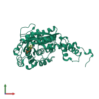 PDB entry 1l4e coloured by chain, front view.