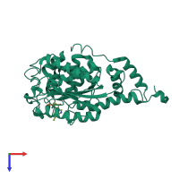 PDB entry 1l4e coloured by chain, top view.