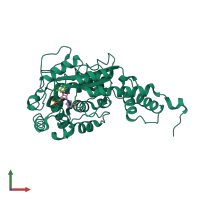 PDB entry 1l4f coloured by chain, front view.