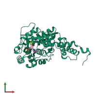 PDB entry 1l4g coloured by chain, front view.