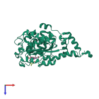 PDB entry 1l4g coloured by chain, top view.
