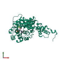 PDB entry 1l4h coloured by chain, front view.