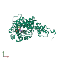 PDB entry 1l4k coloured by chain, front view.