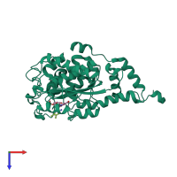 PDB entry 1l4k coloured by chain, top view.