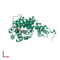PDB entry 1l4m coloured by chain, front view.