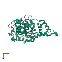 PDB entry 1l4n coloured by chain, top view.