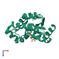 PDB entry 1l4y coloured by chain, top view.