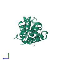 Endolysin in PDB entry 1l55, assembly 1, side view.