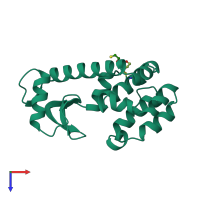 PDB entry 1l56 coloured by chain, top view.