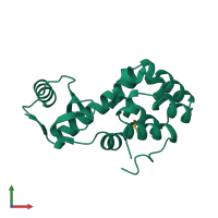 PDB entry 1l58 coloured by chain, front view.