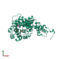 PDB entry 1l5f coloured by chain, front view.