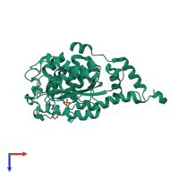 PDB entry 1l5f coloured by chain, top view.