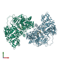 PDB entry 1l5j coloured by chain, front view.