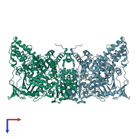 PDB entry 1l5j coloured by chain, top view.