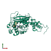 PDB entry 1l5k coloured by chain, front view.