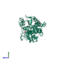 PDB entry 1l5l coloured by chain, side view.