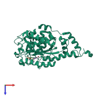 PDB entry 1l5l coloured by chain, top view.