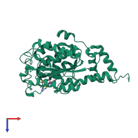 PDB entry 1l5m coloured by chain, top view.