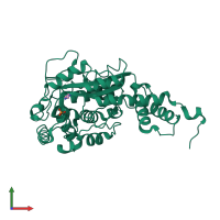 PDB entry 1l5n coloured by chain, front view.