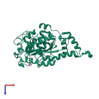 PDB entry 1l5n coloured by chain, top view.