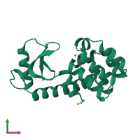 PDB entry 1l61 coloured by chain, front view.