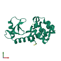 PDB entry 1l62 coloured by chain, front view.