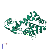 PDB entry 1l62 coloured by chain, top view.