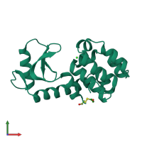 PDB entry 1l63 coloured by chain, front view.
