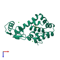 PDB entry 1l65 coloured by chain, top view.