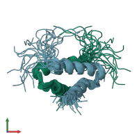 PDB entry 1l6e coloured by chain, ensemble of 24 models, front view.