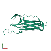 PDB entry 1l6p coloured by chain, front view.