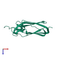 PDB entry 1l6p coloured by chain, top view.