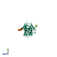 PDB entry 1l6z coloured by chain, side view.
