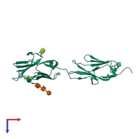 PDB entry 1l6z coloured by chain, top view.