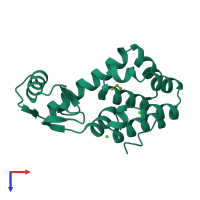 PDB entry 1l71 coloured by chain, top view.