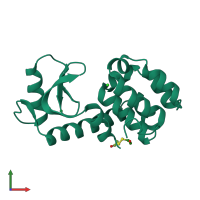 PDB entry 1l79 coloured by chain, front view.