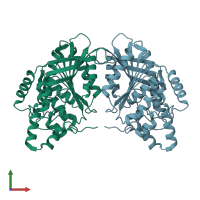 PDB entry 1l7a coloured by chain, front view.