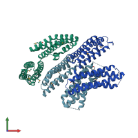 PDB entry 1l7c coloured by chain, front view.