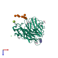 PDB entry 1l7g coloured by chain, top view.