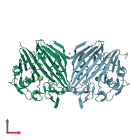 PDB entry 1l7k coloured by chain, front view.