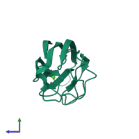 PDB entry 1l7l coloured by chain, side view.