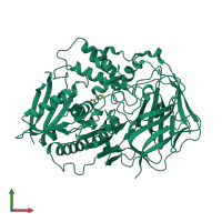 PDB entry 1l7q coloured by chain, front view.