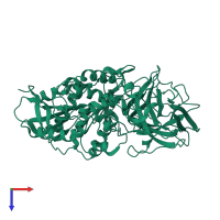 PDB entry 1l7r coloured by chain, top view.