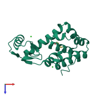 PDB 1l89 coloured by chain and viewed from the top.