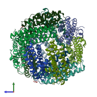 PDB entry 1l8h coloured by chain, side view.