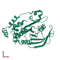 PDB entry 1l8k coloured by chain, front view.