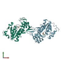 PDB entry 1l8l coloured by chain, front view.