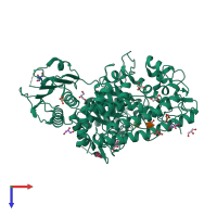 PDB entry 1l8n coloured by chain, top view.
