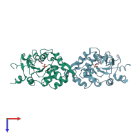 PDB entry 1l8o coloured by chain, top view.