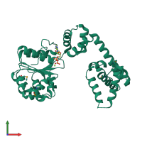 PDB entry 1l8q coloured by chain, front view.